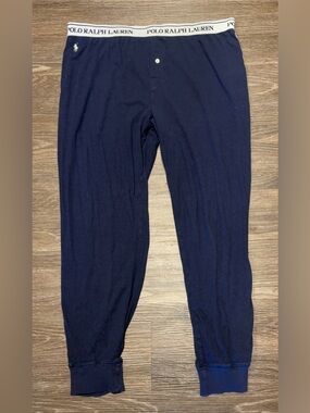 Polo Ralph Lauren Navy Lounge Joggers with Logo Waistband Size L